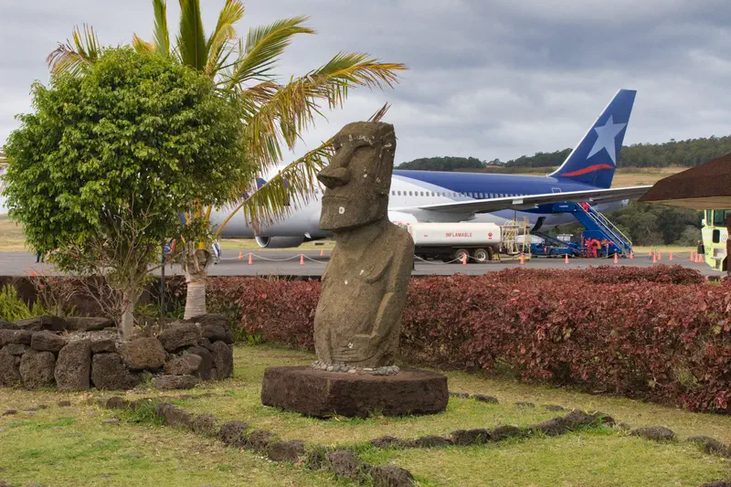 One of the many moai at the airport