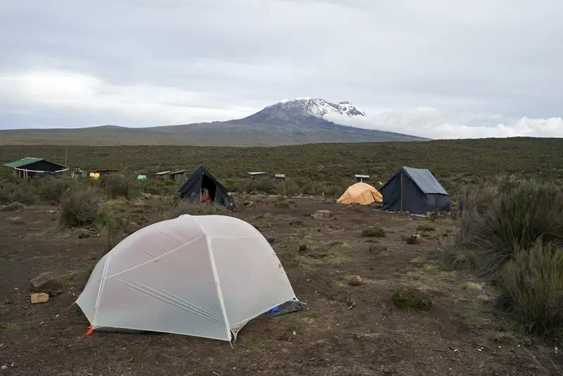 Camp site with peak in background. This was around day 4.