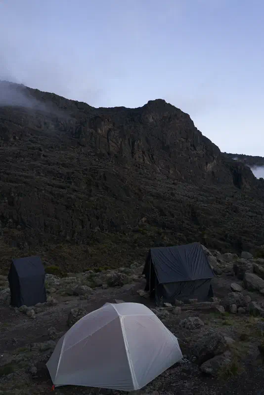 Base camp to summit - notice no vegetation, only rocks. Too high...