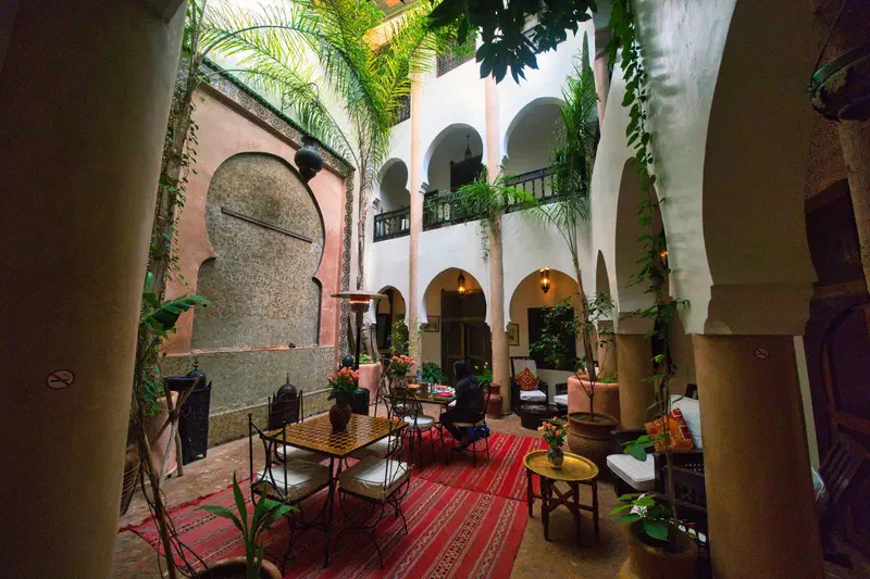 Courtyard of Riad for breakfast.