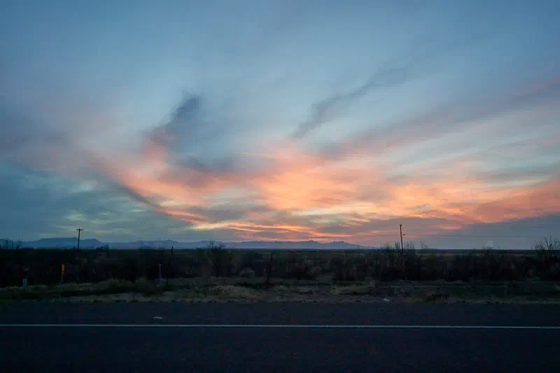 Sunset view leaving park